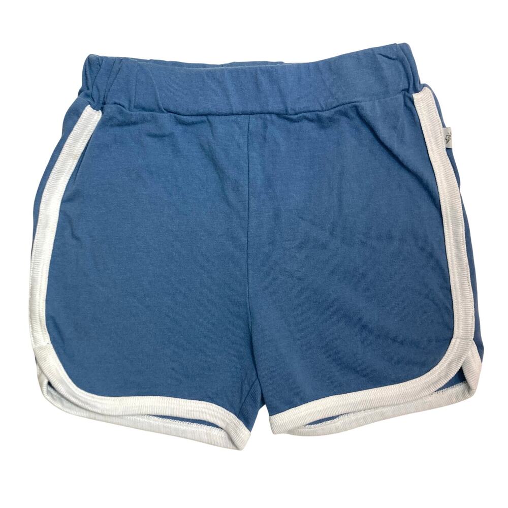 Mini Heroes Blue White Gym Sport Athletic Play Comfy Pull On Track Shorts 3T
